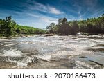 Fast Mountain River In The...