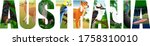 vector set of australia word... | Shutterstock .eps vector #1758310010