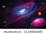 space galaxy background with... | Shutterstock .eps vector #2124856400