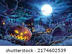 Halloween Pumpkins And Dark...
