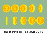 dollar coin rotating. vector... | Shutterstock .eps vector #1568259043