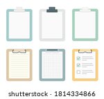 colored clipboards with paper... | Shutterstock .eps vector #1814334866