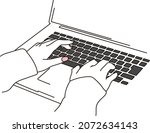 female hands typing on a... | Shutterstock .eps vector #2072634143