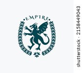 dragon rampant badge logo vector | Shutterstock .eps vector #2158449043
