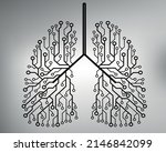 vector drawing human lungs made ... | Shutterstock .eps vector #2146842099