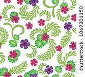 a simple floral pattern ... | Shutterstock .eps vector #1069301150