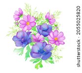 watercolor floral composition.... | Shutterstock .eps vector #2055025820