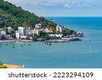 Small photo of Vung Tau, VIETNAM - June 20 2022: Morning in Vung Tau city and coast, Vietnam. Vung Tau is a famous coastal city in the South of Vietnam. Travel concept.