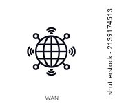 WAN icon. Outline style icon design isolated on white background