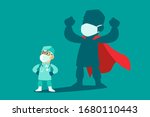 brave doctor wearing medical... | Shutterstock .eps vector #1680110443