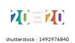 happy new year 2020 banner.... | Shutterstock .eps vector #1492976840