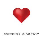big red heart on white... | Shutterstock .eps vector #2173674999