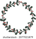 Mistletoe vector. Mistletoe wreath. Vector pattern. Mistletoe decoration. Christmas