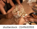 Champagne Toast with Friends Free Stock Photo