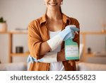 Spring cleaning, hands and bottle with chemical spray, eco friendly products and disinfection of bacteria, dirt and household maintenance. Closeup cleaner, cleaning service and liquid detergent soap