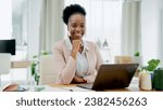 Small photo of Designer, portrait or tablet for inventory checklist in fashion boutique for stock or project research. Business, happy or black woman typing on app or technology for social media or ecommerce update