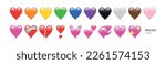 heart emojis set. sparkling ...