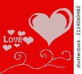 love  heart in knitting style | Shutterstock .eps vector #2114060483