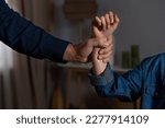 Small photo of Young child getting physical abuse from parent. Child abuse.