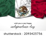 Small photo of Country Flag_Mexico Celebrating Independence Day. Abstract waving flag on gray background
