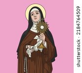 Saint Clare Of Assisi Colored...