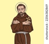 Saint Francis of Assisi Colored Vector Illustration