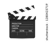 movie clapper isolated on white.... | Shutterstock .eps vector #1280423719