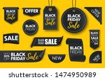 black friday sale ribbon... | Shutterstock .eps vector #1474950989