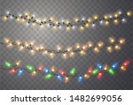 christmas lights. xmas string ... | Shutterstock .eps vector #1482699056