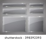 glass plates set. vector glass... | Shutterstock .eps vector #398392393