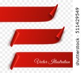 set of red curved paper blank... | Shutterstock .eps vector #511429549