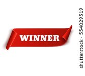 winner banner. red curved... | Shutterstock .eps vector #554029519