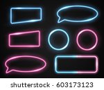set of glowing neon banners... | Shutterstock .eps vector #603173123