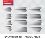 speed lines isolated. set of... | Shutterstock .eps vector #750107836