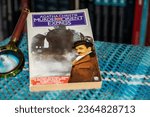 Small photo of Brixham UK. 09-19-23. Agatha Christie's book, Murder on the Orient Express. A Poirot murder mystery story.
