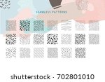 collection of vector seamless... | Shutterstock .eps vector #702801010