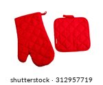 Red kitchen glove