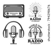 World Radio Day Set Of Vector...
