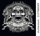 gothic sign with skull and... | Shutterstock .eps vector #2157888589