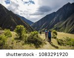 Tourists hiking the Inca Classic Trail in Peru.