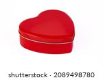 Heart shape Valentine gift box on white background