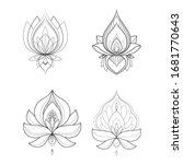 set of four ethnic mandala... | Shutterstock .eps vector #1681770643