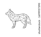 polygonal abstract wolf. logo... | Shutterstock .eps vector #1699957390