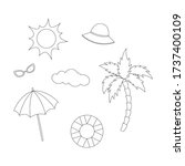 set of different summer objects ... | Shutterstock .eps vector #1737400109