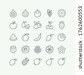 fruit thin line icons set ... | Shutterstock .eps vector #1762600553