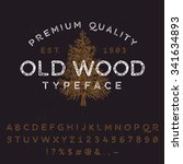 vector handmade font. vintage... | Shutterstock .eps vector #341634893