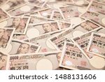 Small photo of Lots of Japanese money laid down/Money is a 10,000 yen bill in Japan