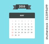 may calendar 2016. vector flat... | Shutterstock .eps vector #312095699