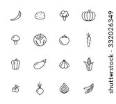 vegetables thin line icons | Shutterstock .eps vector #332026349