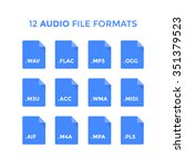 flat audio file type icons.... | Shutterstock .eps vector #351379523